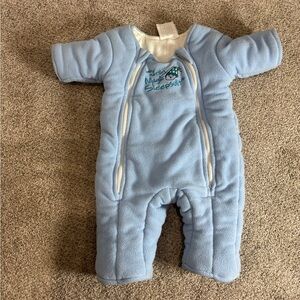 Light Blue Baby Fleece Sleep Suit - Cozy Infant One-Piece